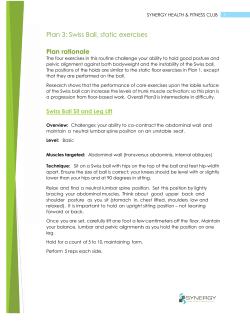 Plan 3: Swiss Ball, static exercises Plan rationale