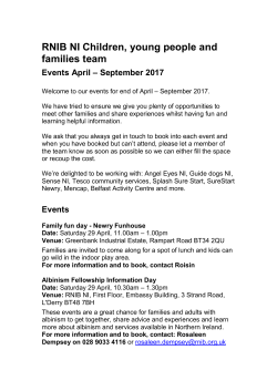 Children and families event guide April through September