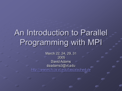 An Introduction to Parallel Programming with MPI