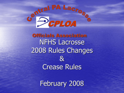 NFHS Lacrosse 2008 Rules Changes