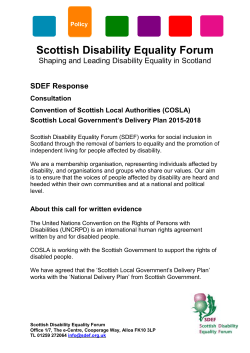 SDEF Response COSLA Delivery Plan - Scottish Disability Equality