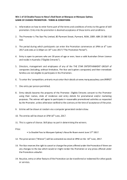 the star game of chance promotion - terms