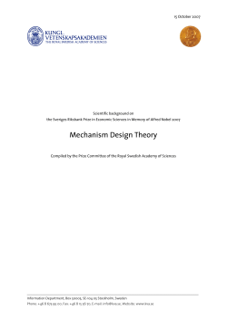 Mechanism Design Theory