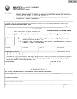 Odometer Disclosure Statement