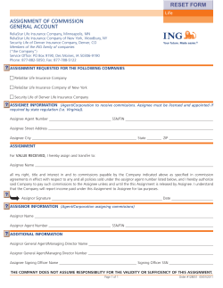 assignment of commission general account