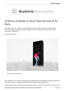 A Theory of Reality as More Than the Sum of Its Parts