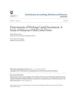 Determinants of Working Capital Investment: A