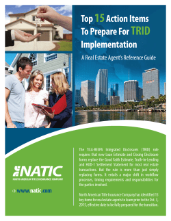 A Real Estate Agent`s Reference Guide To Prepare For TRID