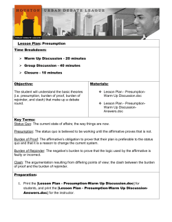 Lesson Plan - Houston Urban Debate League