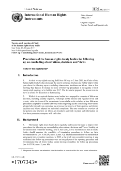 Note on follow-up to concluding observations