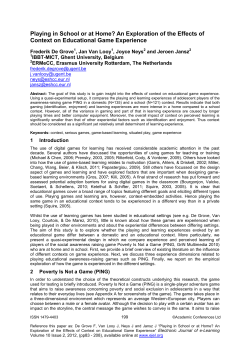 An Exploration of the Effects of Context on Educational Game