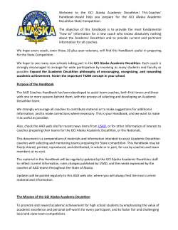AAD Coaches Handbook - GCI Alaska Academic Decathlon