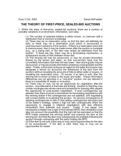 THE THEORY OF FIRST-PRICE, SEALED