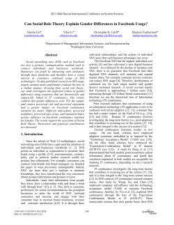 Can Social Role Theory Explain Gender Differences in Facebook