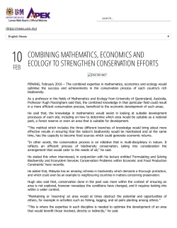 combining mathematics, economics and ecology to