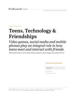 Teens, Technology and Friendships