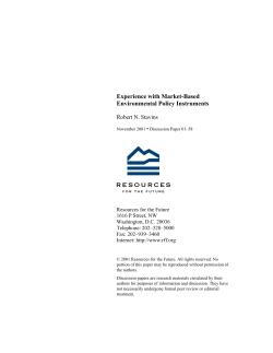 Experience with Market-Based Environmental Policy Instruments