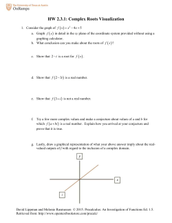 HW 2.3.1: Graphing with Complex Roots