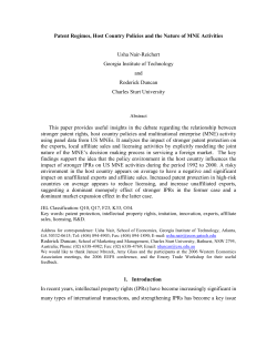 Multinational Activities: Do Patent Regimes and Host