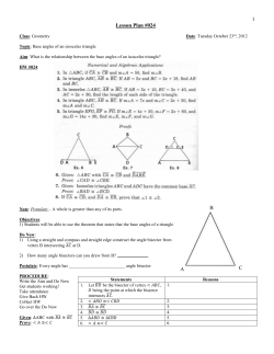 Geometry Fall 2011 Lesson 17 (S.A.S. Postulate)