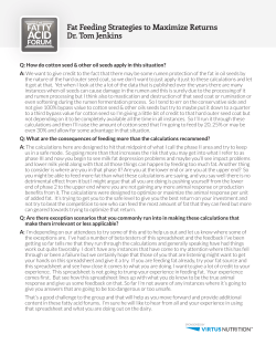 Fat Feeding Strategies to Maximize Returns Dr
