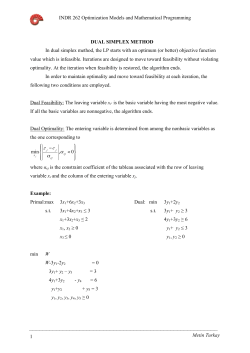 INDR 262 Optimization Models and Mathematical Programming