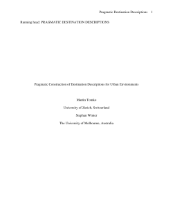 Pragmatic Destination Descriptions 1 Running head: PRAGMATIC