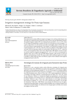 Irrigation management strategy for Prata-type banana