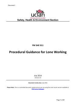 FM SHE 011 Lone Worker Guidance