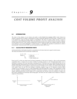cost volume profit analysis