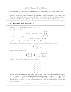 Math 416 Homework 3. Solutions. 1. Show that any set of vectors