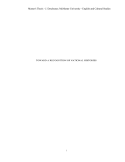 Janine Deschenes - Toward a Recognition of National