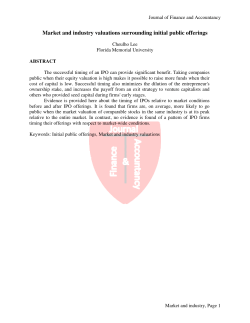 Market and industry valuations surrounding initial public offerings