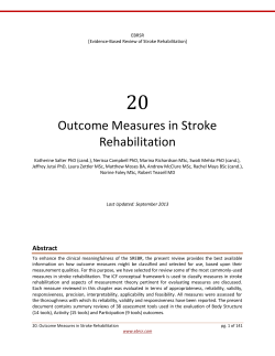 Outcome Measures in Stroke Rehabilitation