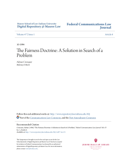 The Fairness Doctrine: A Solution in Search of a Problem