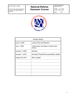National Referee Assessor Course
