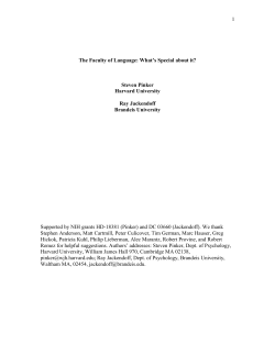 The Faculty of Language: What`s Special about it