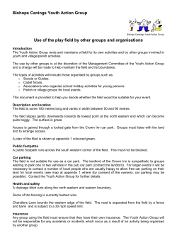Bishops Canings Youth Action Group Use of the play field by other