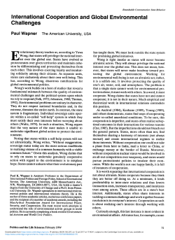 International Cooperation and Global Environmental Challenges