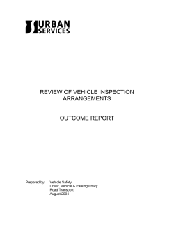 Review of vehicle inspection arrangements