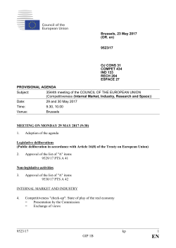 9523/17 kp 1 GIP 1B MEETING ON MONDAY 29 MAY 2017 (9:30) 1