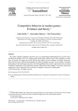 Competitive behavior in market games: Evidence and theory
