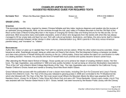 CUSD Elem Suggested Resource Guide for Required Texts