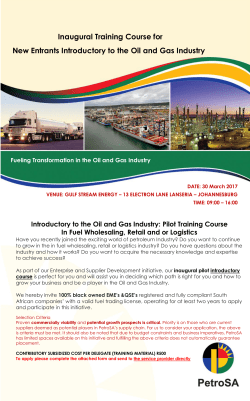Inaugural Training Course for New Entrants Introductory to