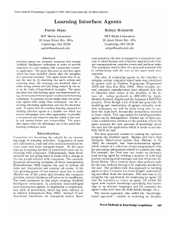 1993-Learning Interface Agents