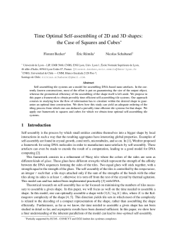 Time Optimal Self-assembling of 2D and 3D shapes: the Case