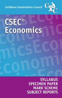 CSEC® Economics Syllabus, Specimen Paper, Mark Scheme and