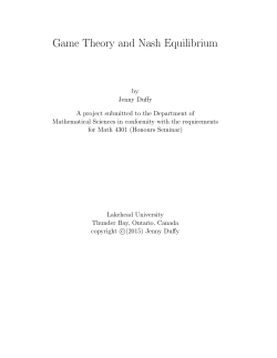 Game Theory and Nash Equilibrium
