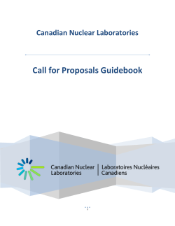 Call For Proposals - Canadian Nuclear Laboratories