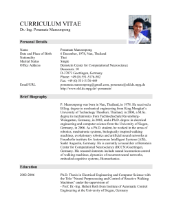 Poramate Manoonpong - Curriculum Vitae